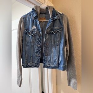 Hollister Blue Denim Jacket with Gray Lining